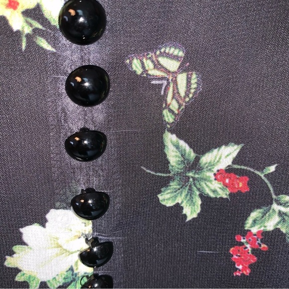 Hell Bunny Jolie Papillon Floral Butterfly Dress Black  M - Picture 6 of 10